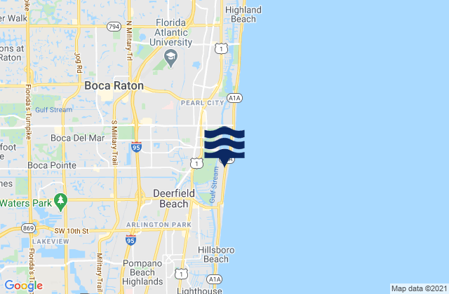 Mapa da tábua de marés em Boca Del Mar, United States