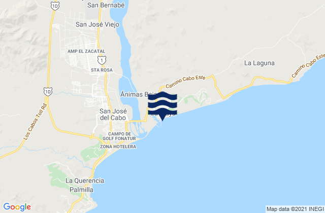 Mapa da tábua de marés em Boca Del Salado, Mexico