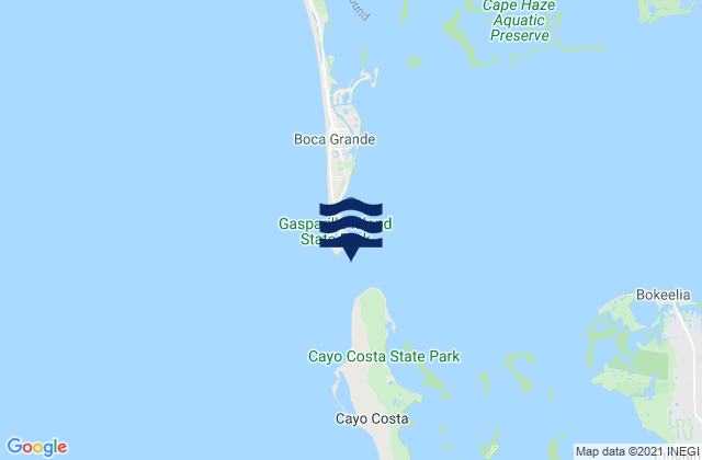 Mapa da tábua de marés em Boca Grande Pass Charlotte Harbor, United States