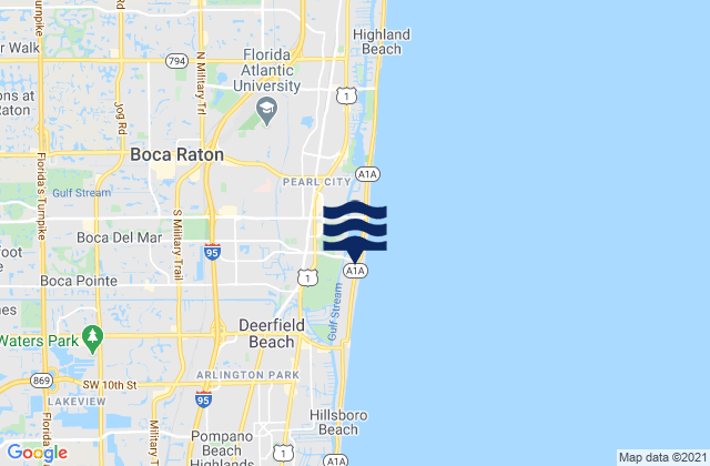 Mapa da tábua de marés em Boca Raton (Lake Boca Raton), United States