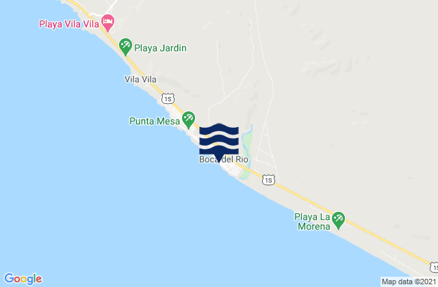 Mapa da tábua de marés em Boca del Rio, Peru