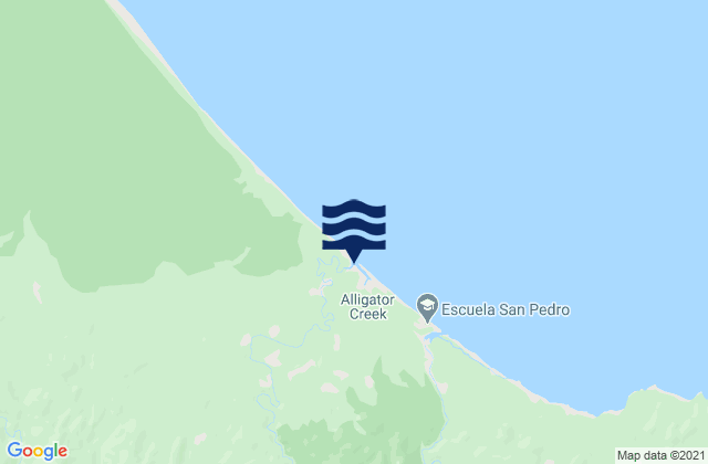 Mapa da tábua de marés em Boca del Río Chiriquí, Panama