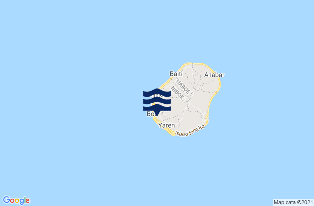 Mapa da tábua de marés em Boe District, Nauru