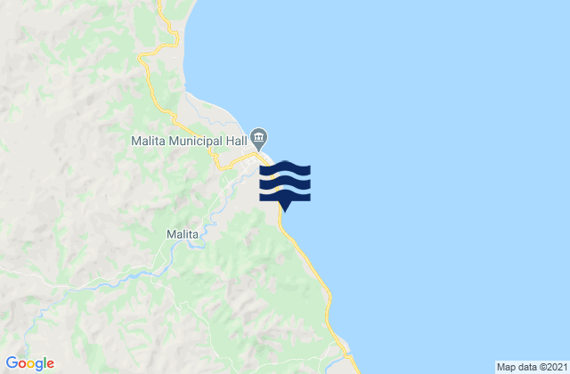 Mapa da tábua de marés em Bolila, Philippines