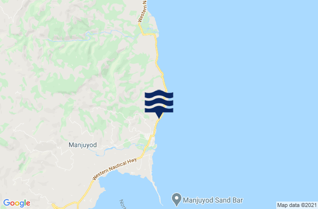 Mapa da tábua de marés em Bolisong, Philippines