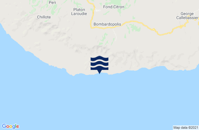Mapa da tábua de marés em Bombardopolis, Haiti