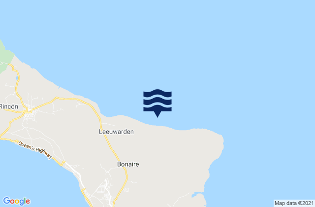 Mapa da tábua de marés em Bonaire, Bonaire, Saint Eustatius and Saba 