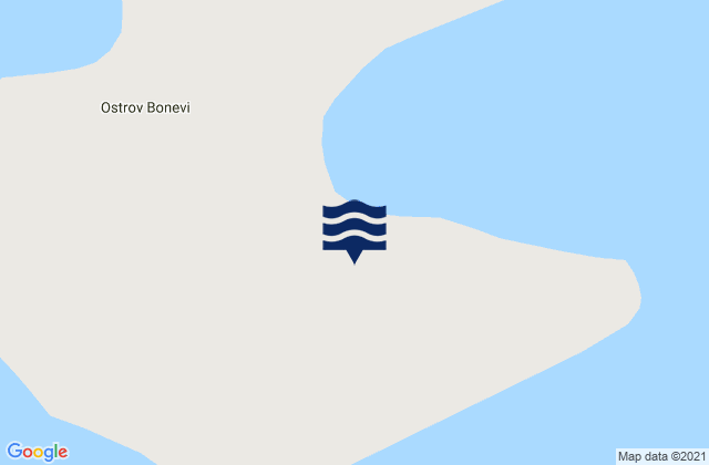 Mapa da tábua de marés em Bonevi Island, Russia