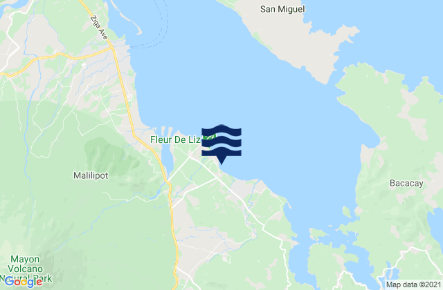 Mapa da tábua de marés em Bonga, Philippines