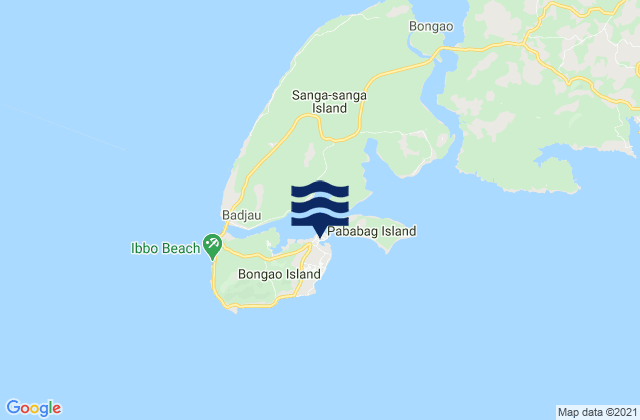 Mapa da tábua de marés em Bongao, Philippines