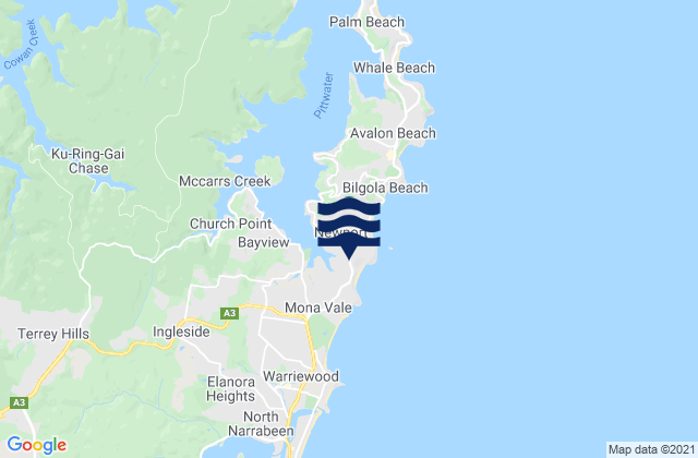 Mapa da tábua de marés em Bongin Bongin Bay, Australia