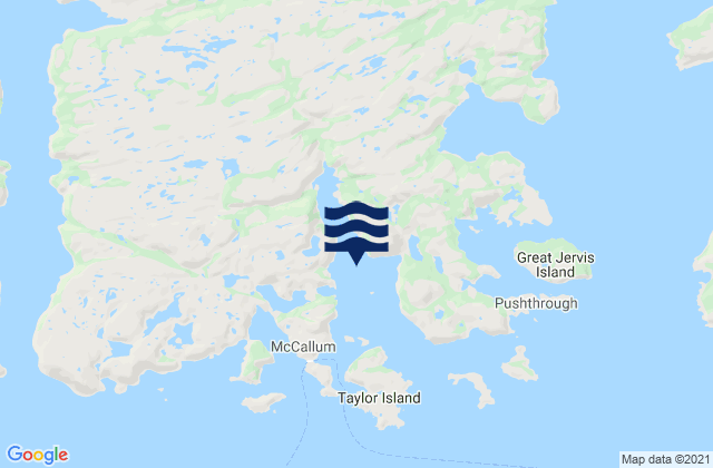 Mapa da tábua de marés em Bonne Bay, Canada