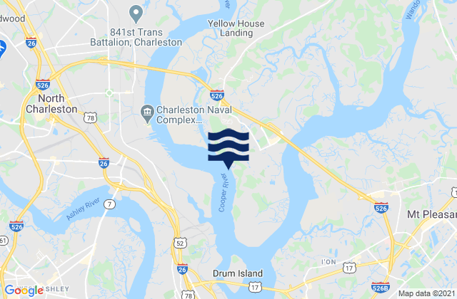 Mapa da tábua de marés em Bonneau Ferry (East Branch), United States