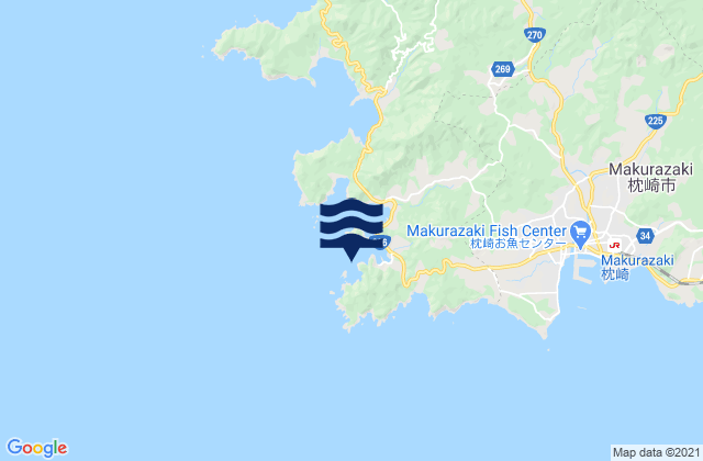 Mapa da tábua de marés em Bono Tsu Tomari Ura, Japan