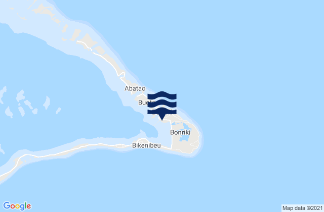 Mapa da tábua de marés em Bonriki Village, Kiribati