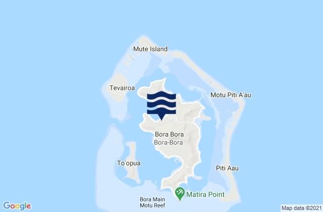 Mapa da tábua de marés em Bora-Bora, French Polynesia
