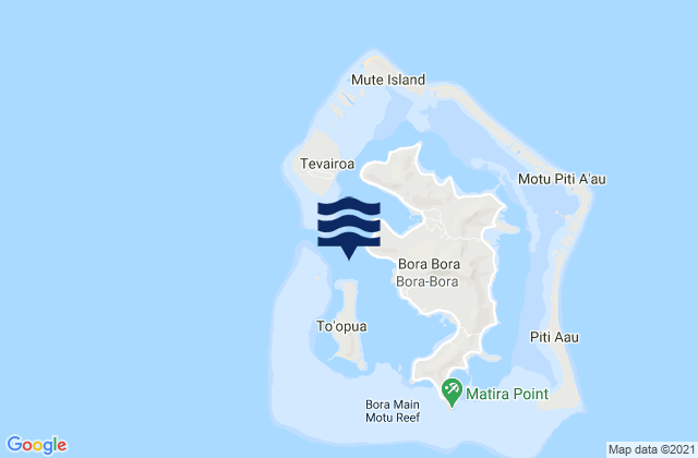 Mapa da tábua de marés em Borabora Island, French Polynesia
