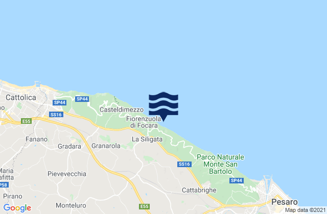 Mapa da tábua de marés em Borgo Santa Maria, Italy