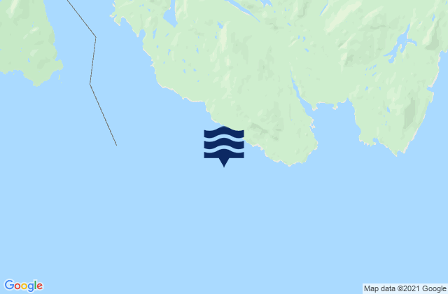 Mapa da tábua de marés em Boston Islands, Canada