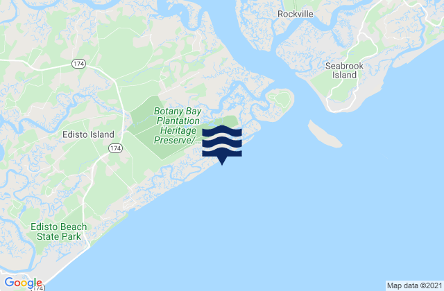 Mapa da tábua de marés em Botany Bay Island, United States