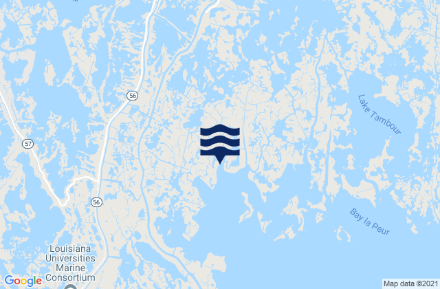 Mapa da tábua de marés em Bourg, United States