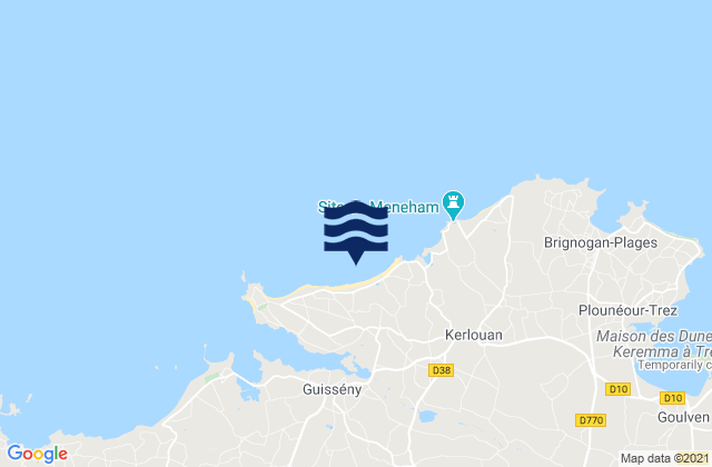 Mapa da tábua de marés em Boutrouilles, France