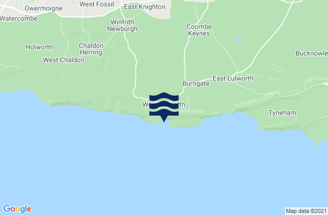 Mapa da tábua de marés em Bovington Camp, United Kingdom