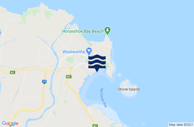 Mapa da tábua de marés em Bowen, Australia