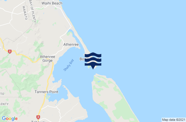 Mapa da tábua de marés em Bowentown - Katikati Entrance, New Zealand