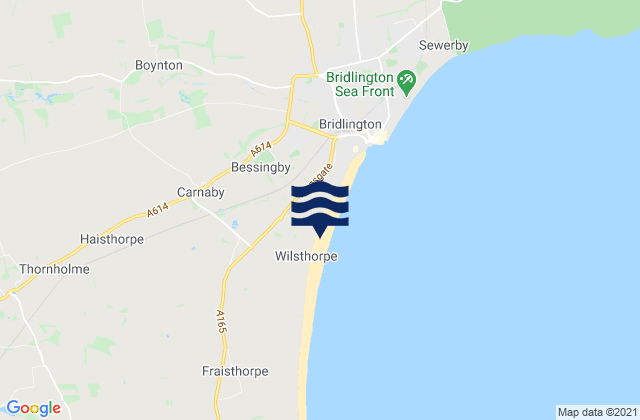 Mapa da tábua de marés em Boynton, United Kingdom