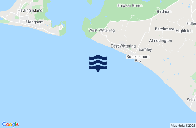 Mapa da tábua de marés em Bracklesham Bay, United Kingdom