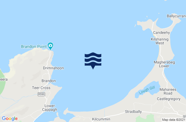 Mapa da tábua de marés em Brandon Bay, Ireland