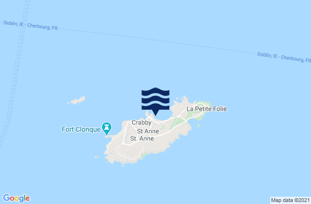 Mapa da tábua de marés em Braye Alderney Island, France
