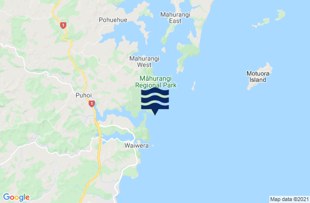 Mapa da tábua de marés em Brazier Rock, New Zealand