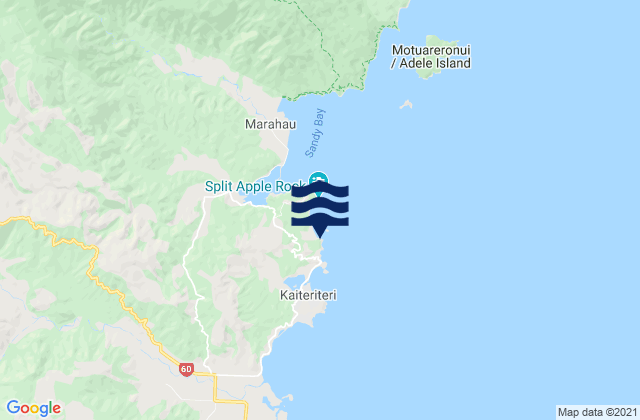 Mapa da tábua de marés em Breaker Bay, New Zealand