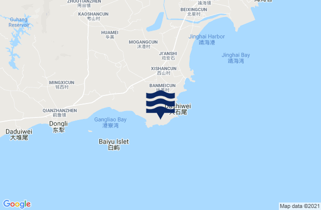 Mapa da tábua de marés em Breaker Point, China