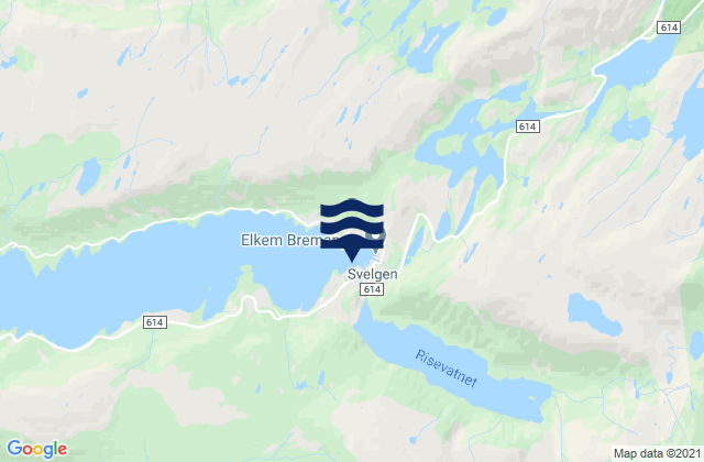 Mapa da tábua de marés em Bremanger, Norway