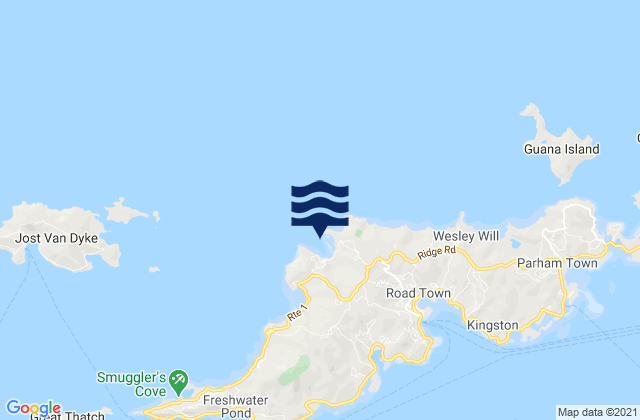 Mapa da tábua de marés em Brewers Bay, U.S. Virgin Islands