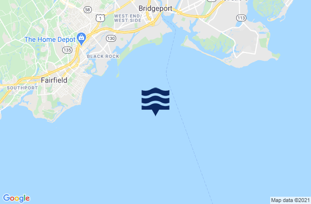 Mapa da tábua de marés em Bridgeport Harbor Entrance, United States