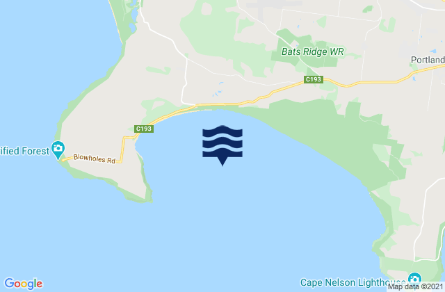 Mapa da tábua de marés em Bridgewater Bay, Australia