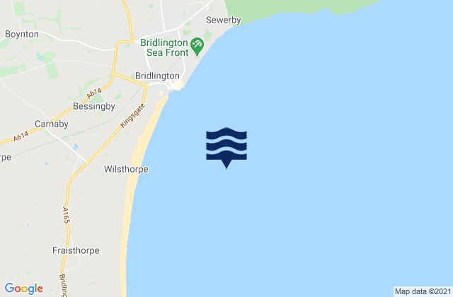 Mapa da tábua de marés em Bridlington Bay, United Kingdom