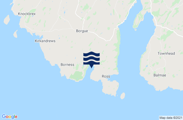 Mapa da tábua de marés em Brighouse Bay Beach, United Kingdom