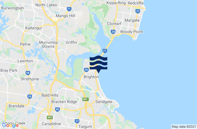 Mapa da tábua de marés em Brighton, Australia