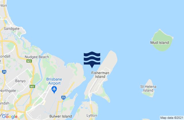 Mapa da tábua de marés em Brisbane Bar, Australia