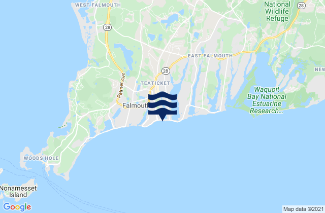 Mapa da tábua de marés em Bristol Beach, United States