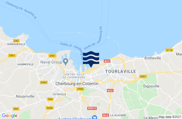 Mapa da tábua de marés em Brix, France
