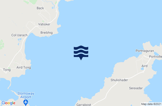 Mapa da tábua de marés em Broad Bay, United Kingdom