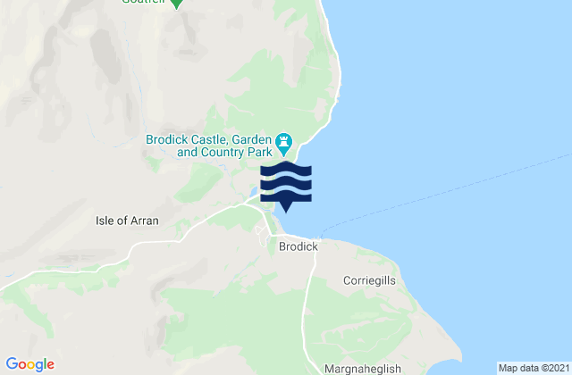 Mapa da tábua de marés em Brodick Bay Beach, United Kingdom