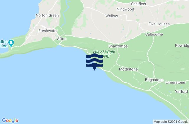 Mapa da tábua de marés em Brook Bay Beach, United Kingdom