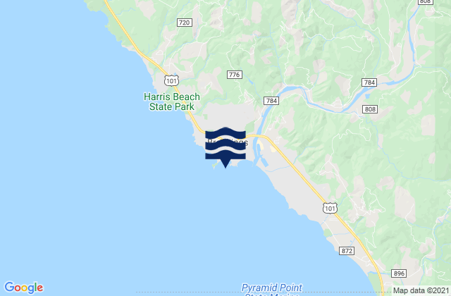 Mapa da tábua de marés em Brookings Chetco Cove, United States